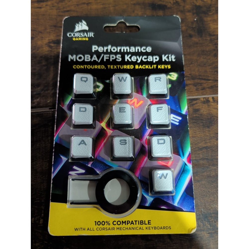 CORSAIR Performance MOBA/FPS Keycap Kit Backlit Textured White CH-9000233-NA